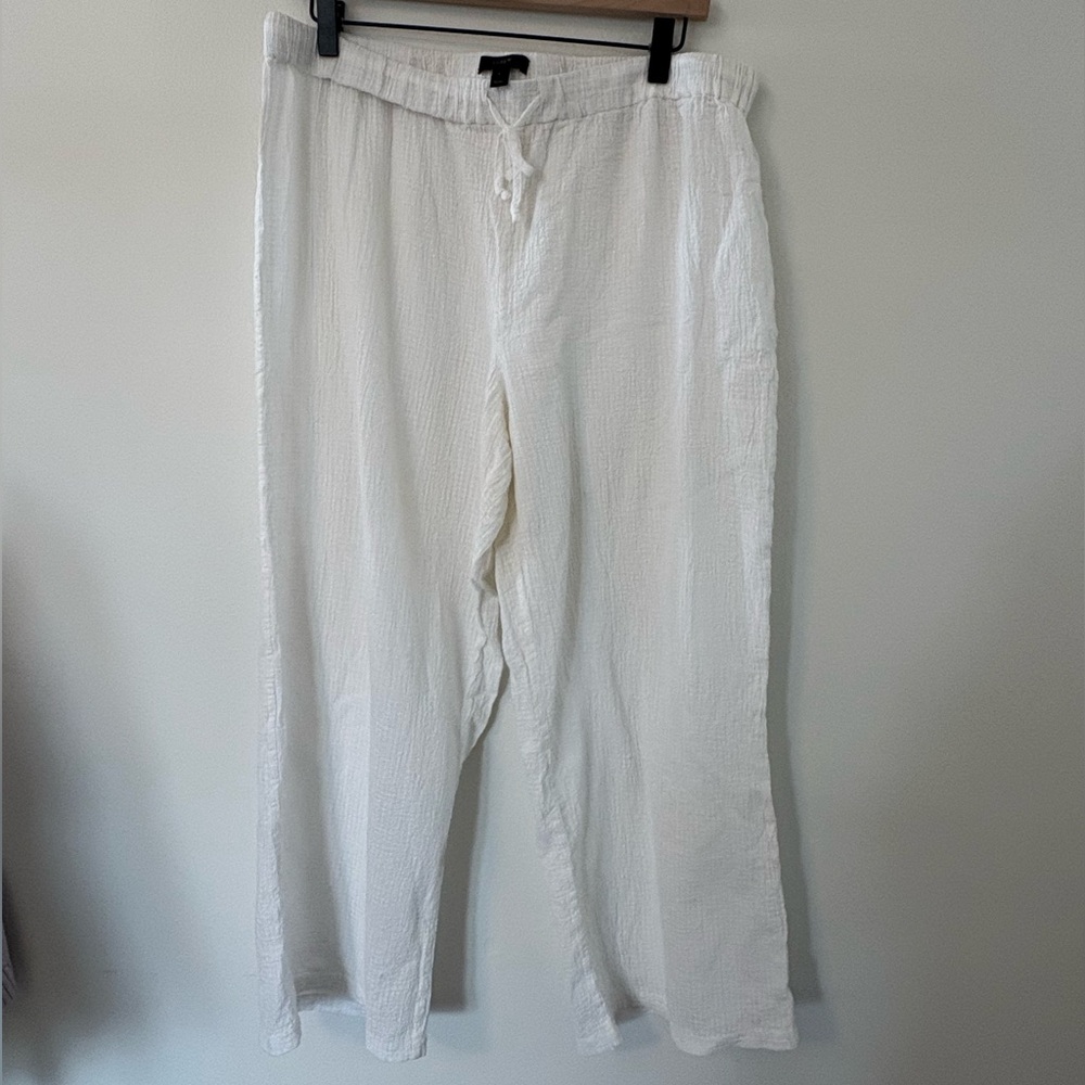 J Crew white beach pants - large